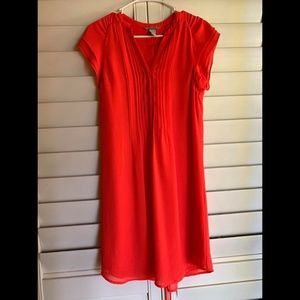 Women's Red Ruffle Dress with Tie in back